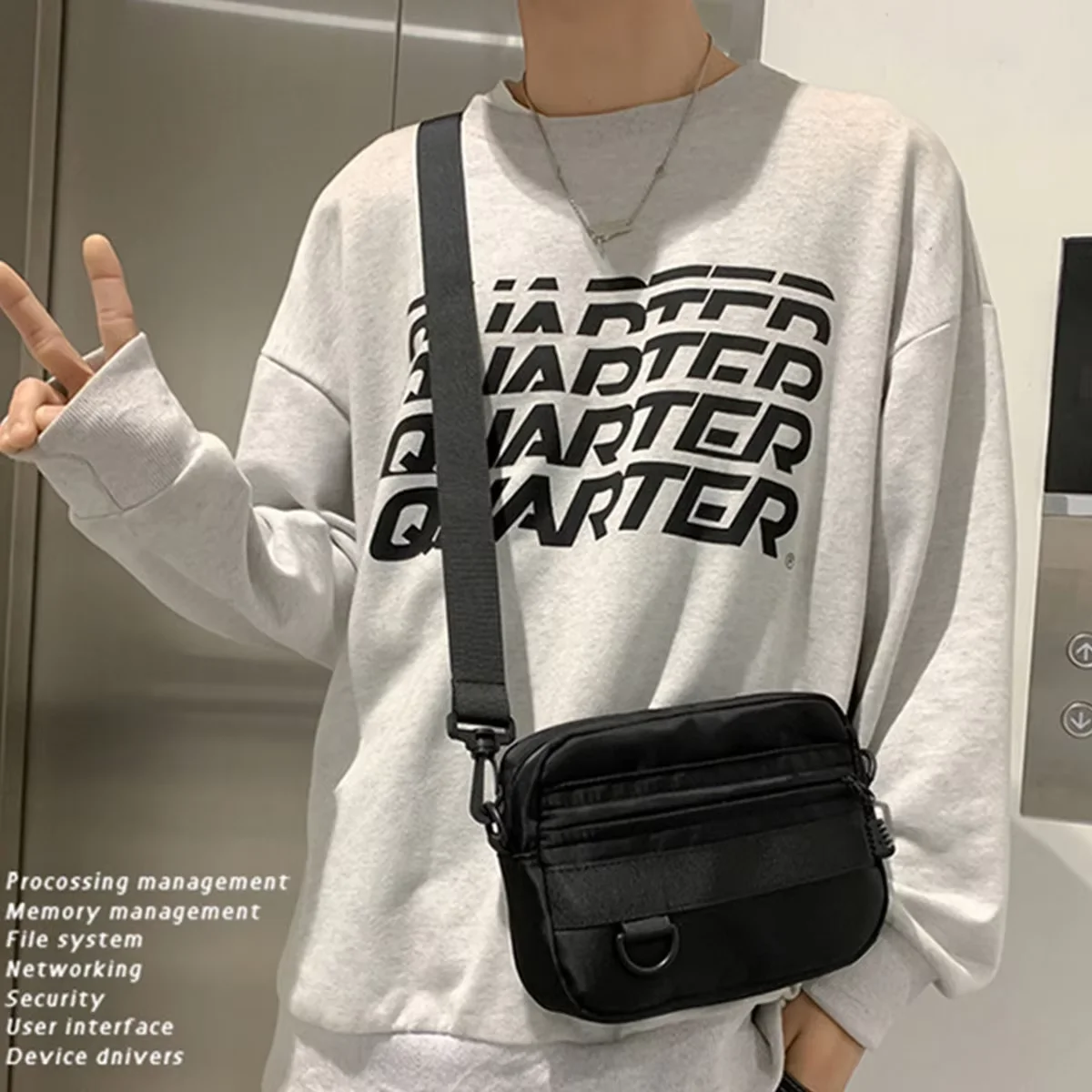 Men's crossbody sports phone bag, women's simple workwear small shoulder bag, casual and versatile single-shoulder backpack