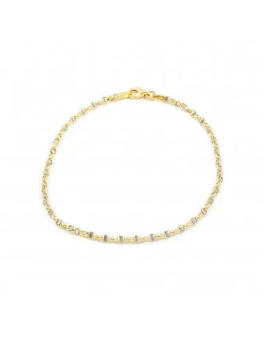 Italian bicolor link gold bracelet