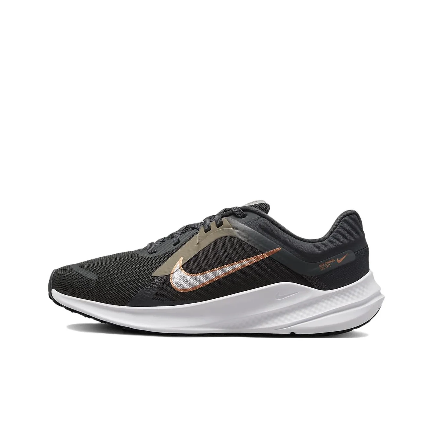 Nike Quest 5 Fabric Cushioning Slip Resistant Abrasion Resistant Low top Running Shoes Women's Black Green DD9291-004