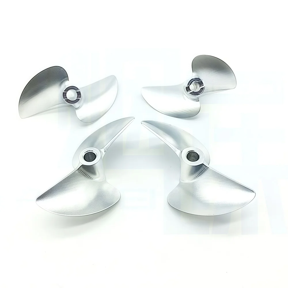 ใบพัดอลูมิเนียม CNC 2 ใบพัดเกรดการแข่งขัน (CW CCW) - ใบพัดเรือโลหะดาบปลายปืน 4.76 มม. สำหรับเรือไฟฟ้าแบบไม่มีแปรง