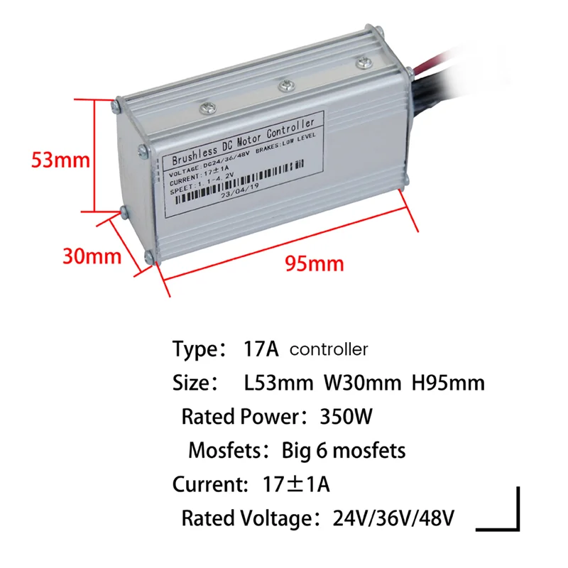 Ebike Controller 24V36V48V-17A Ebike Kit Electric Bicycle Scooter Sine Wave Three-Mode Electric Bike Modification Parts