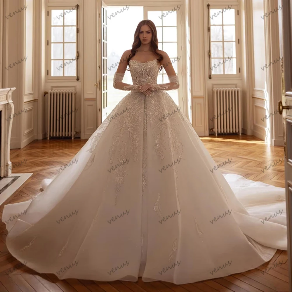 Exquisite Wedding Dresses A Line Tulle Tiered Bridal Gowns Beading Appliques Sleeveless Pretty Vestidos De Novia Customized 2026