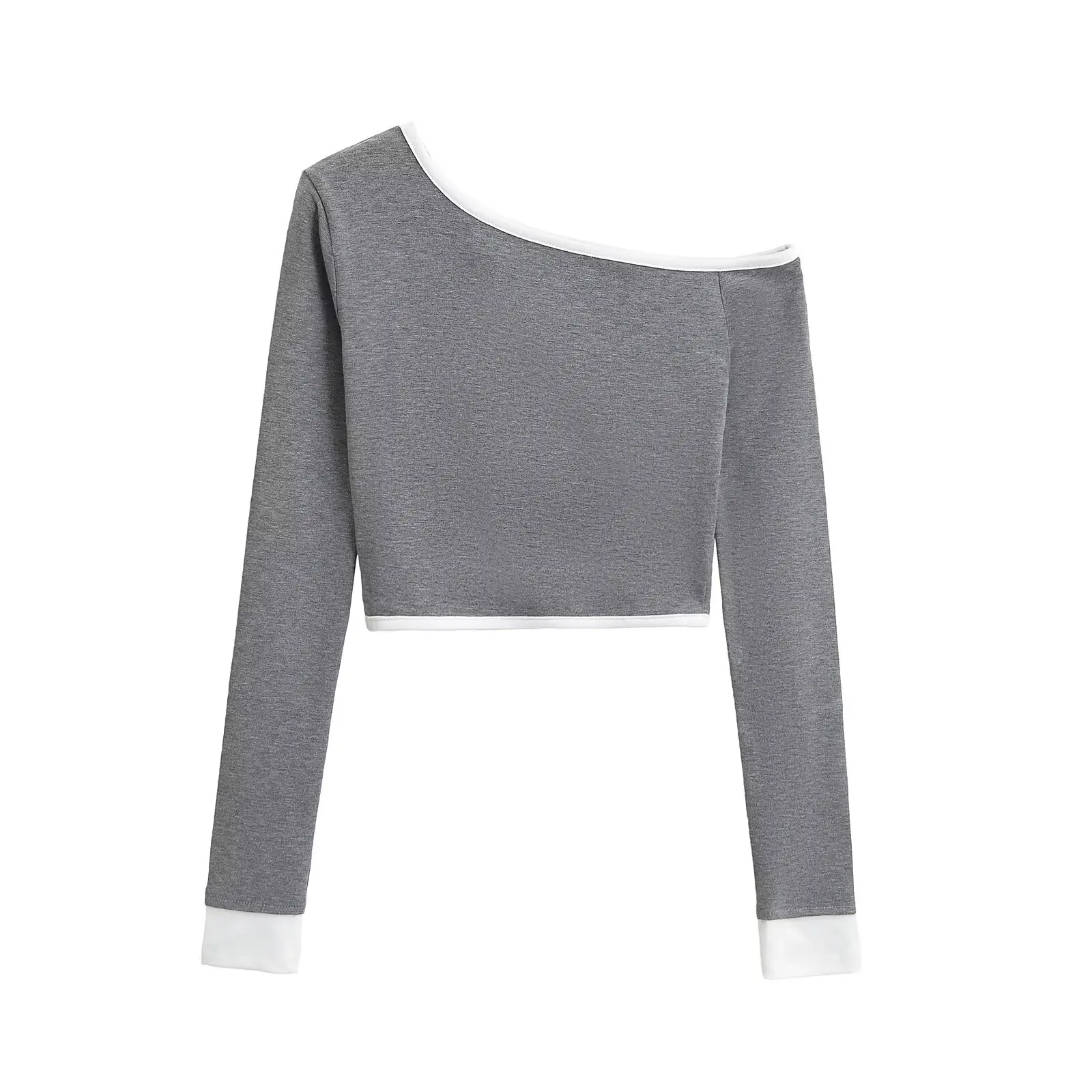 セクシーな肩出しロングスリーブTシャツ レディース スリムフィット ベースシャツ オルト スプリングファッションデザイン カジュアル ストリートウェア