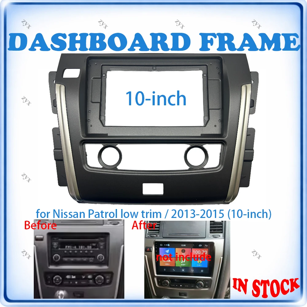 

Car Radio Fascia Frame For Nissan Patrol Low Trim 2013-2015 10 inch Wiring Harness Power Cable Car Accessories Plug & Play