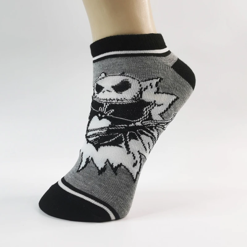 Punk Anime Short Socks Women Men Sally Jack Demon Cosplay Boat Socks Horror Halloween Sock Accessories Kids Gift