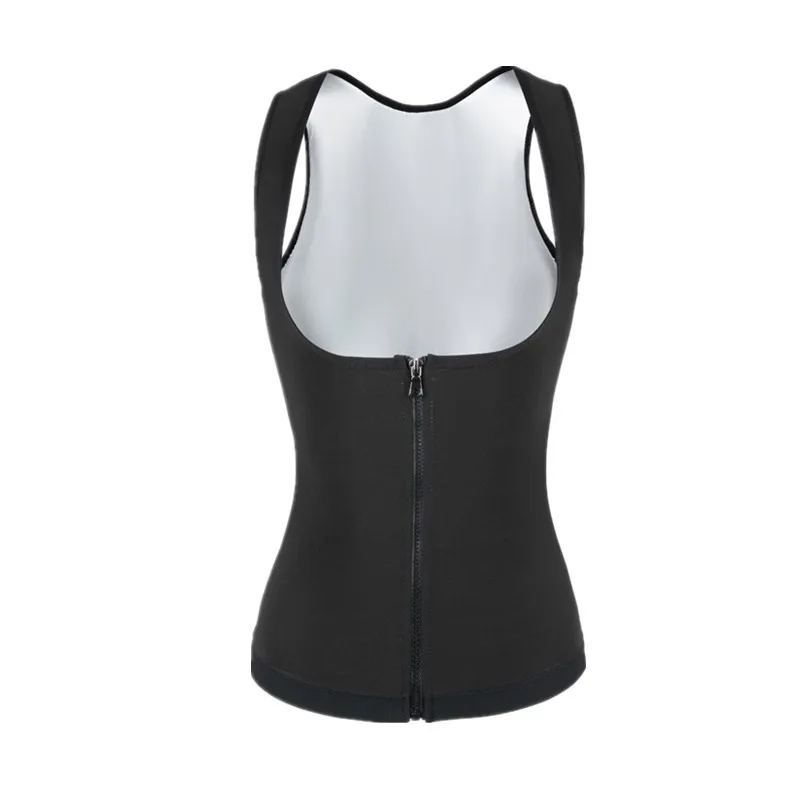 Zipper Tank Top Slim Fit Abdomen Fitness Sweating Suit Running Sport Tank Top Polyester Fabric Summer Season No Button