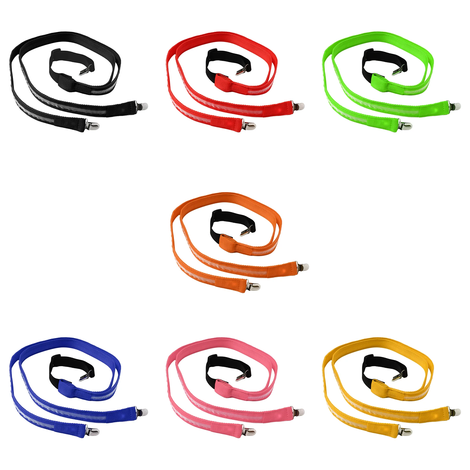 Light-up Suspenders with Clips 3 Glowing Modes Y-back Adjustable Detachable Illuminated Braces Party Costume Accessories