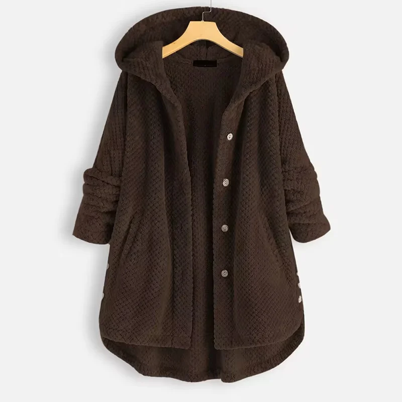 New Women\'s coats wool&blends 2022 Autumn Winter Coat Women Warm  Large Coat wool Jacket Female Plush Coat Hooded Jacket