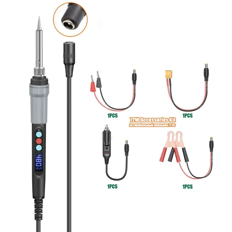 Digital Display Soldering Iron with Programmable Temperature Adjustment, Automatic Sleeping Internal Heating, 6PC 8PC 12PC 90 W