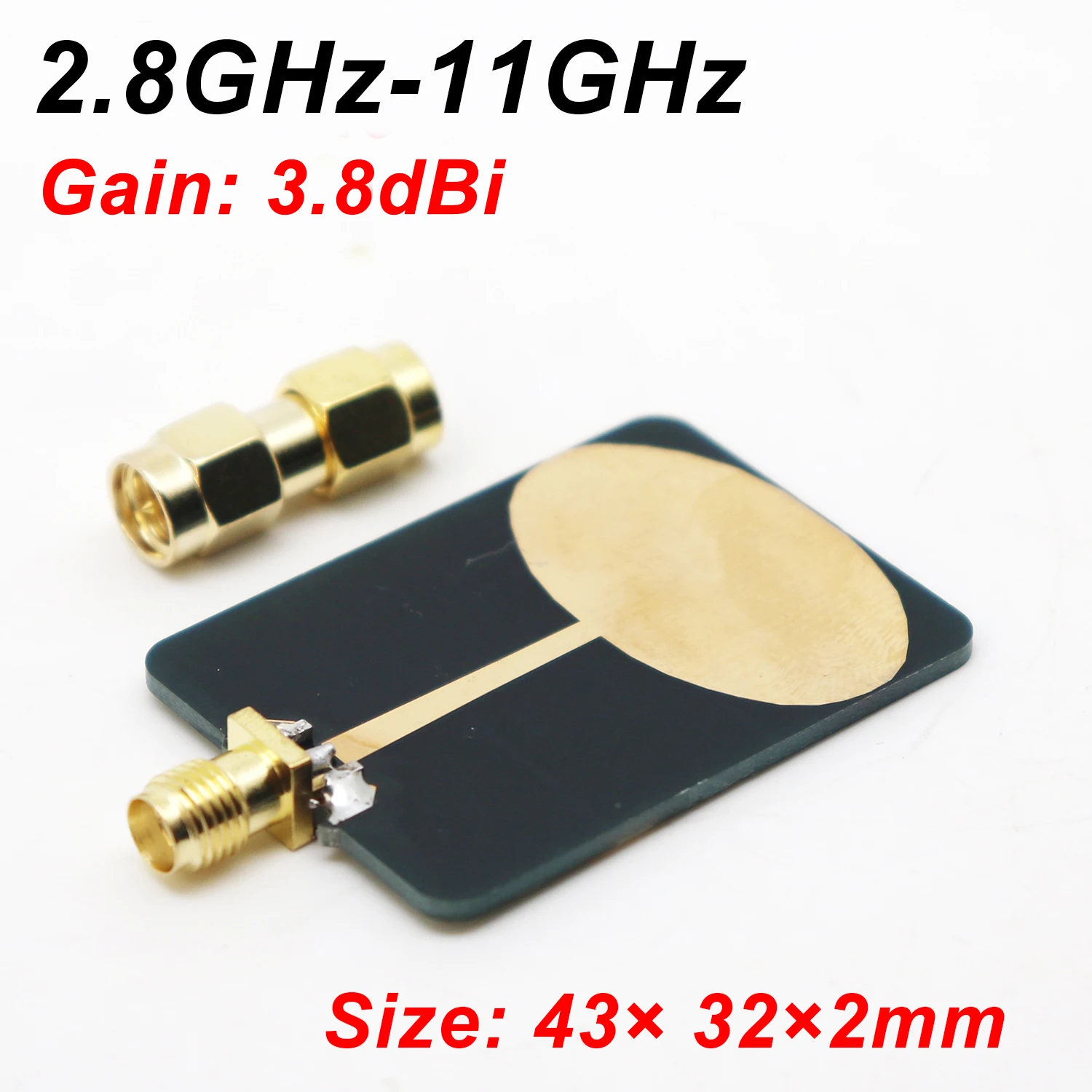 2.8GHz-11GHz UWB Antenna 3.8dBi SMA Directional Antenna 5GHz 5.8Ghz WIFI RF Signal Spectrum Monitoring Communication Testing ANT