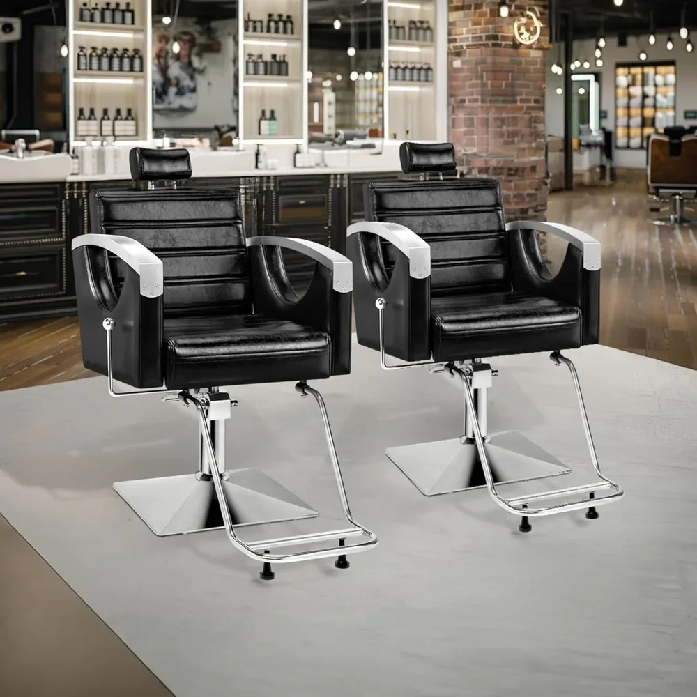 XMSJ-Silla de barbero giratoria de 360 °, sillas de peluquería multifuncionales con respaldo reclinable, sillas de barbero hidráulicas, silla de salón