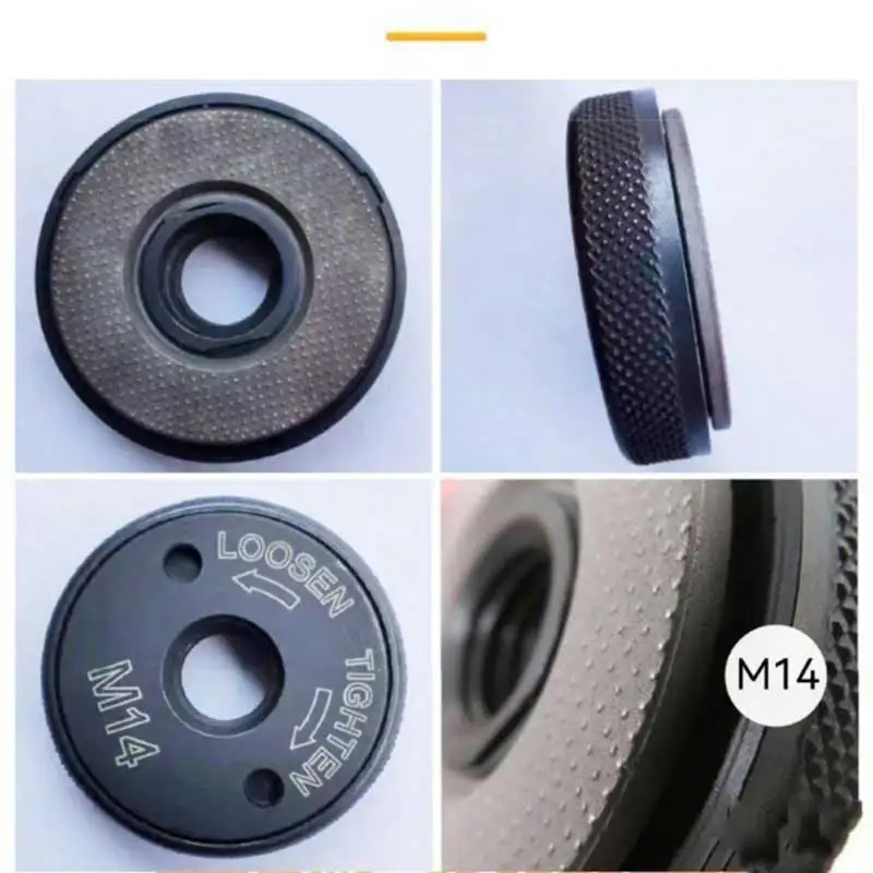 M14 Angle Grinder Quick-Release Self-Locking Grinding Head Pressing Plate Flange Nut, M10 Polisher Black Version Accessories