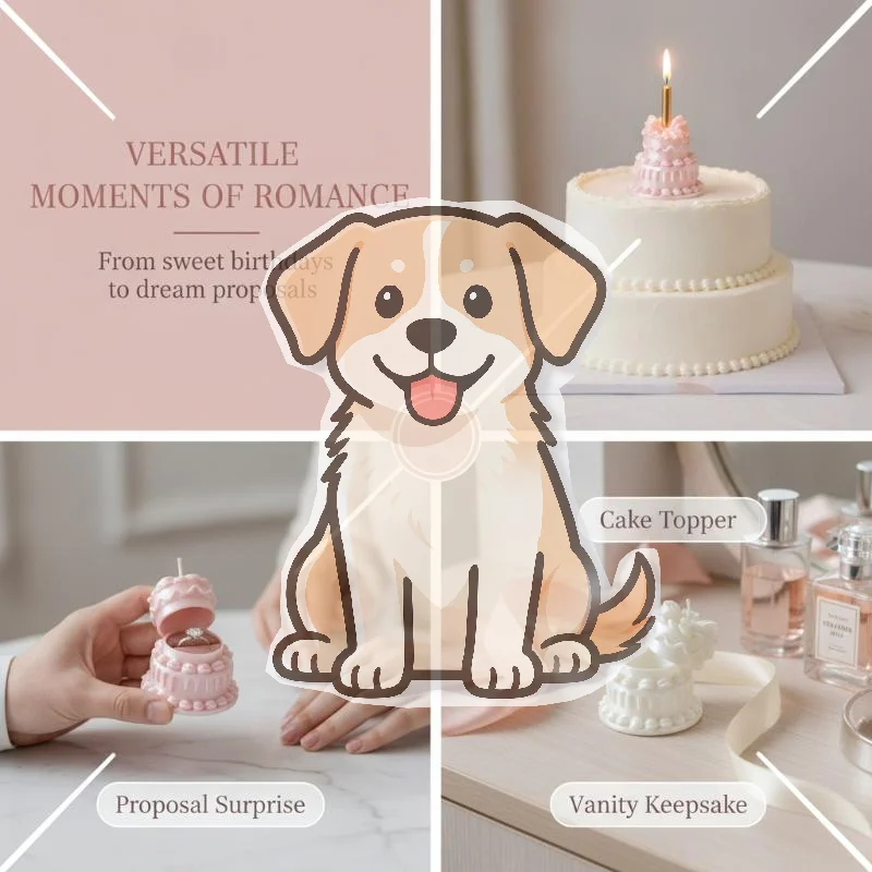 Pink Pearlescent Cake-Shaped Jewelry Storage Box Mini Cute Trinket Organizer for Proposal Vanity Short Travel Use