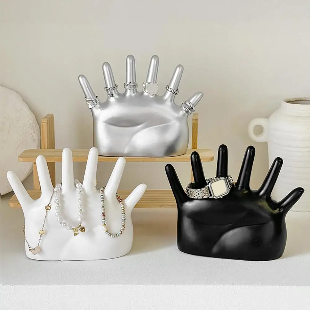 

Подставка для ювелирных изделий с шестью пальцами, держатель для колец в форме руки, настольный органайзер для ювелирных изделий, подставка для женщин, браслеты, ожерелья, стеллаж для хранения
