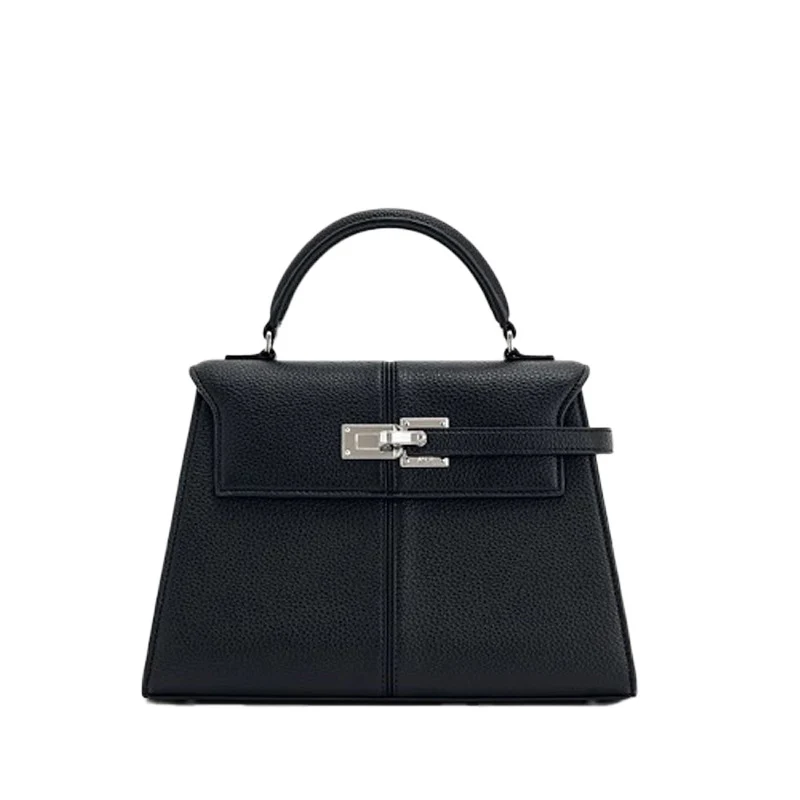 

Women's genuine leather commuting trapezoid bag, high-end fashion shoulder crossbody bag, large square handbag