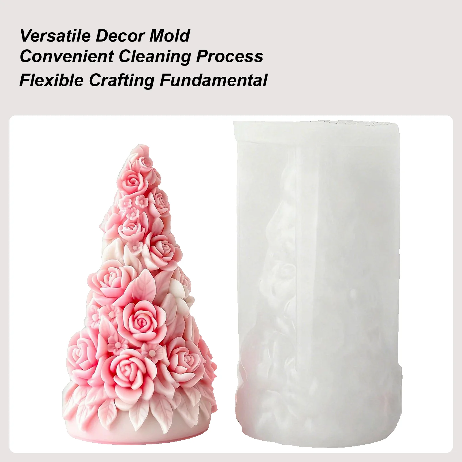 

Silicone Molds For Candles Rose Tree Shape Reusable Crafts 3D Tree Molds Crafts For Family Friends Beginners Workshop Seasonal