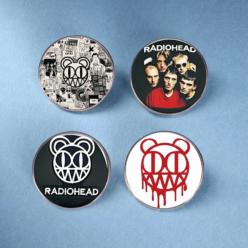 New Radiohead Alloy Brooch Skull Rock Band Music Punk Metal Badge Clothes Bag Accessories Wholesale