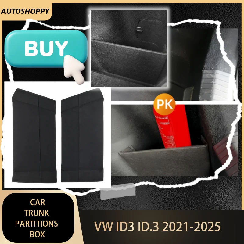 

For Volkswagen VW ID3 ID.3 2021-2025 2pc Car Trunk Partitions Storage Box Built-in Box Interior Decoration Car Accessories