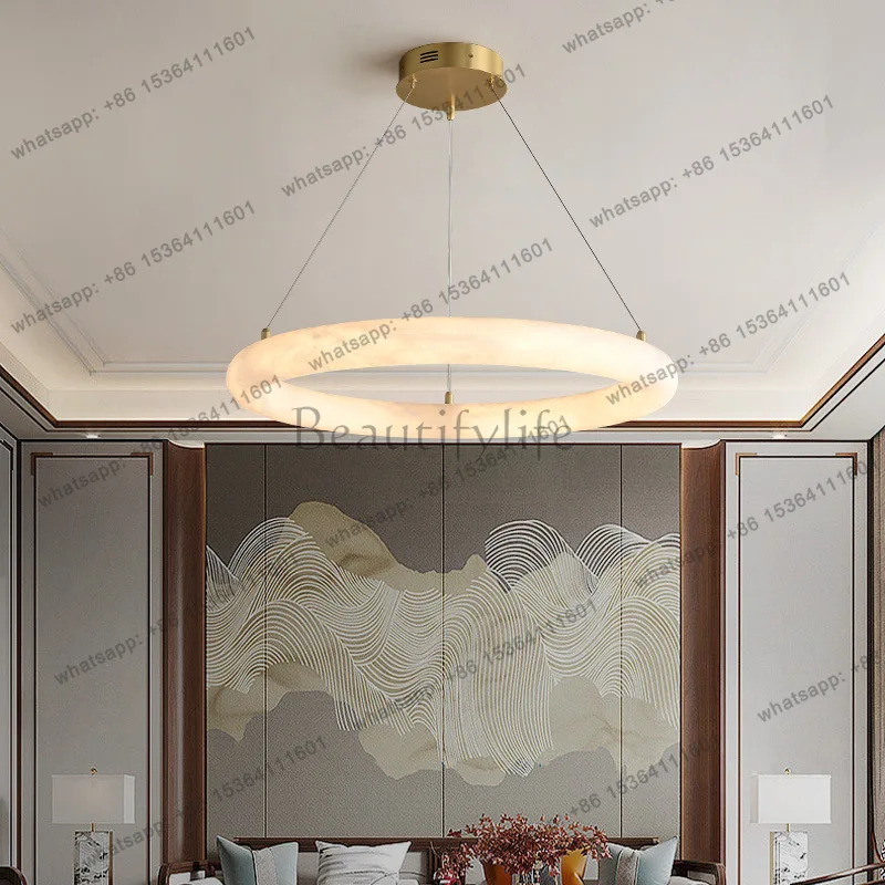 Marble luminous object all copper creative light luxury modern simple atmosphere bedroom