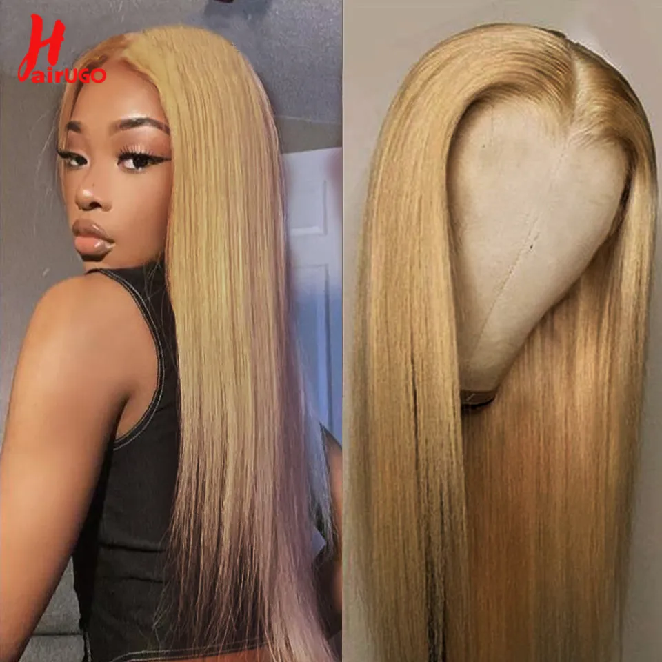 HairUGo #27 13*6 Lace Front Human Hair Wigs Honey Blonde Straight Lace Front Wigs For Women Remy Brazilian Lace Frontal Wigs