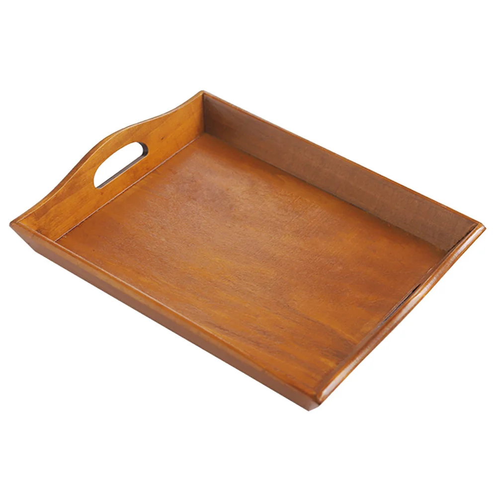 

Wooden Serving Tray Rectangular Fruit Tray With Handles Decorative Tea Board For Breakfast Pastry Home Decoration