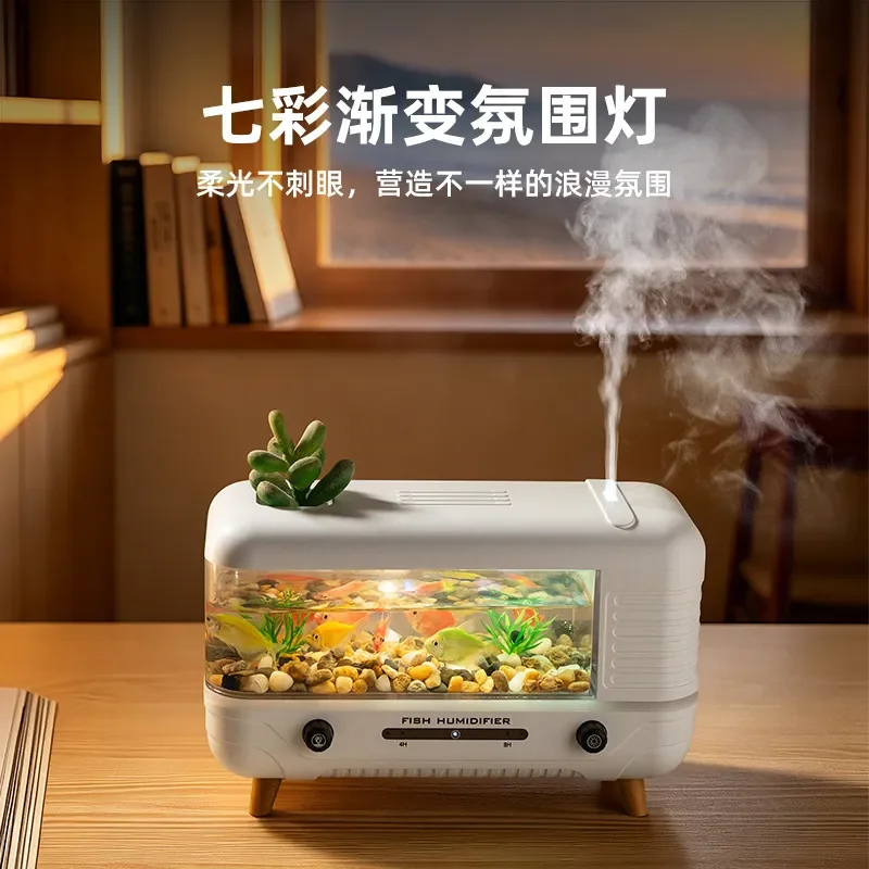26 years of cross-border new fish tank aromatherapy machine, bedroom desktop colorful ambient light, delicate light, atomized