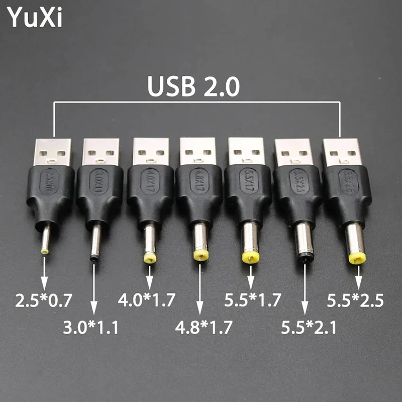 1PCS USB to DC Male Charging Connector Adapter Transmitter USB to DC 2.5 * 0.7/3.0 * 1.1/4.0 * 1.7/4.8 * 1.7/5.5 * 1.7/2.1/2.5 - Detail 1