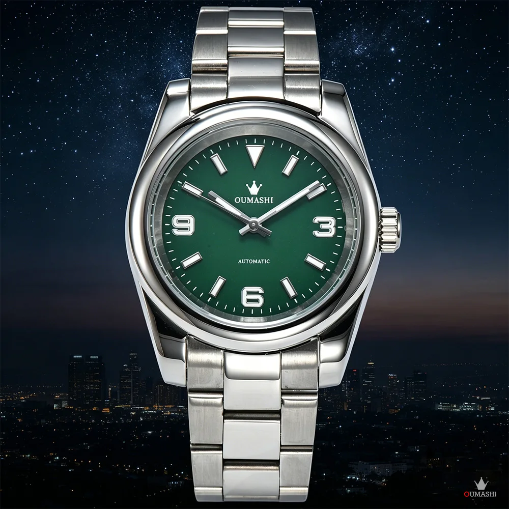 

39mm NH35 Watch High Quality Automatic Mechanical Watch Green Dial Stainless Steel Sapphire Glass Waterproof Case NH35 Watch