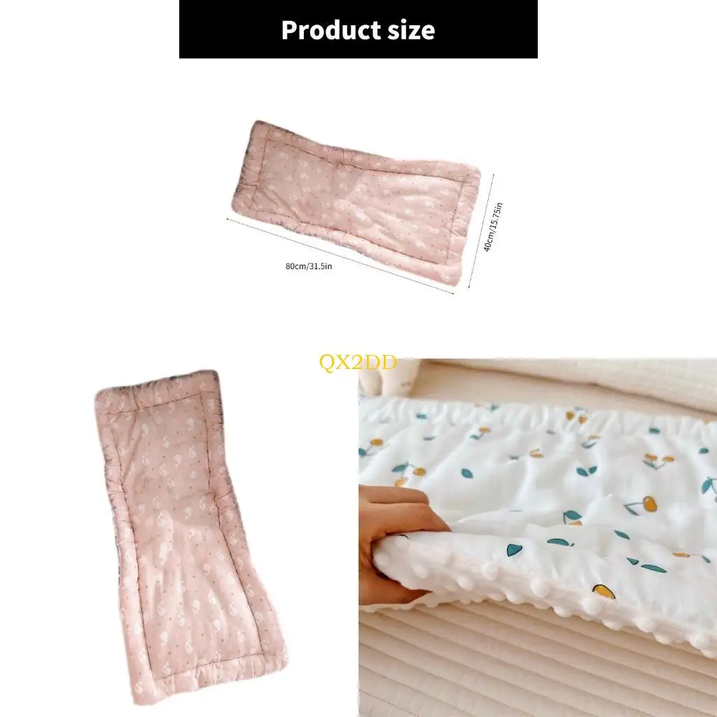 QX2D Baby Strollers Cushion Autumn Winter Bean Cotton Pad for Warmth Double-Sided All Season Universal Pram Mat