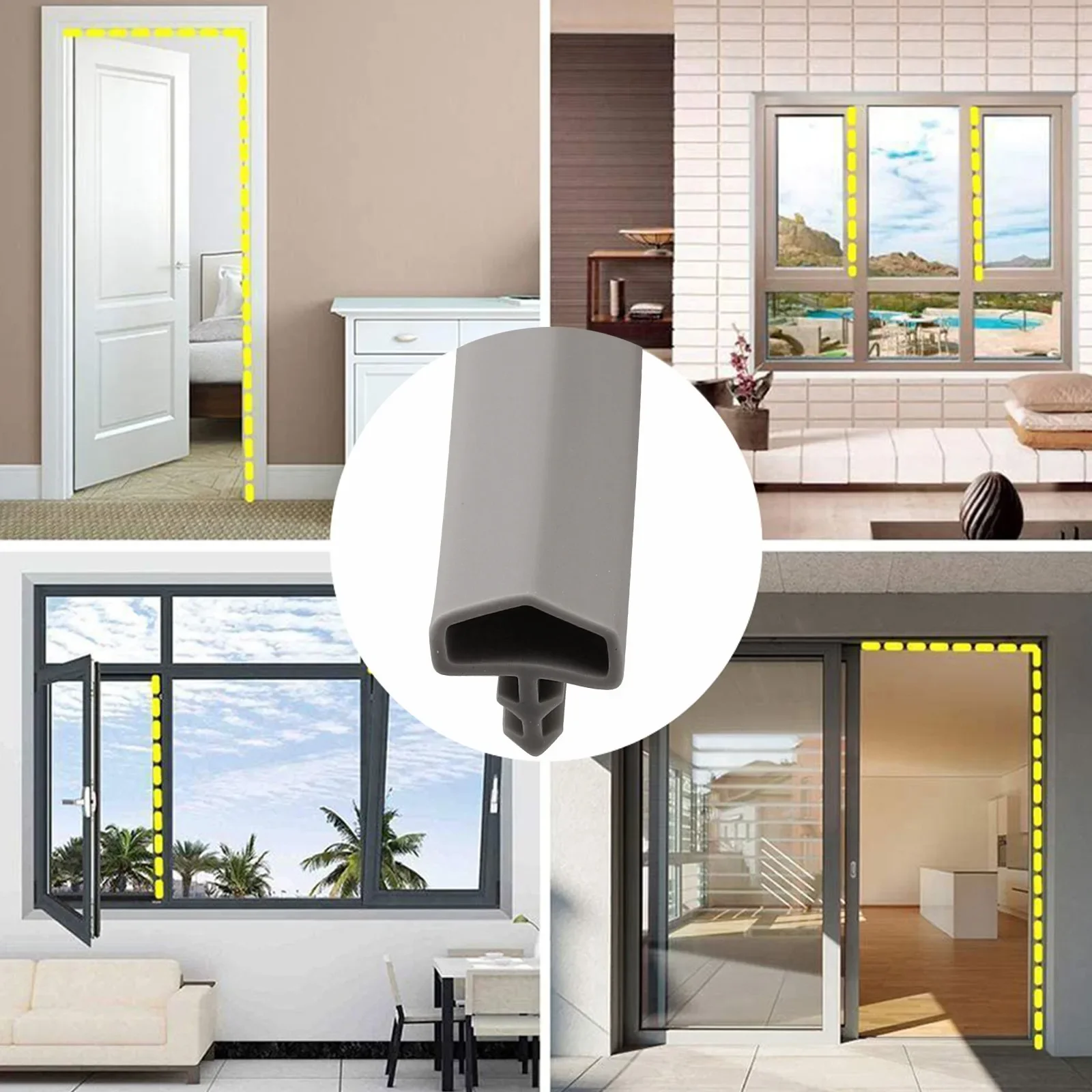 

For Door Door Seal Door Frame Seal Easy Installation Prevents Dust Intrusion Sturdy Material Versatile Protection
