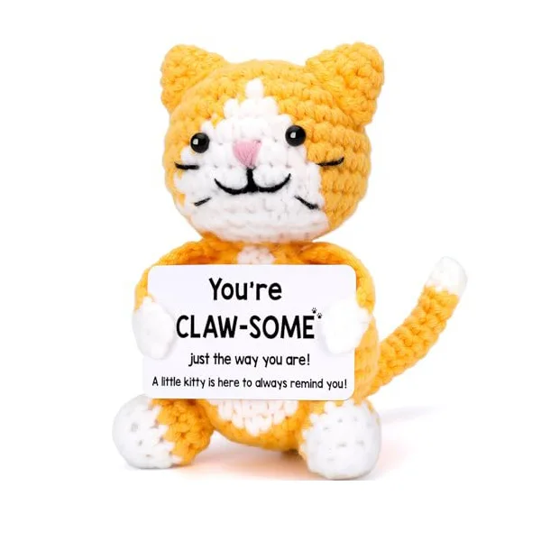 Cute Positive Crochet Animals, Emotional Support Gift