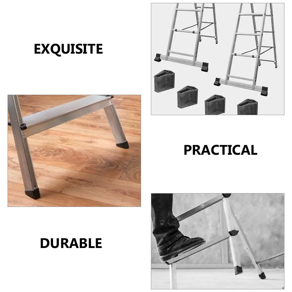 6Pcs Rubber Ladder Feet Pads Anti-Skid Non-Slip Covers for Step Ladders Bunk Bed Ladders Garage Studio Indoor Use Ladder Feet
