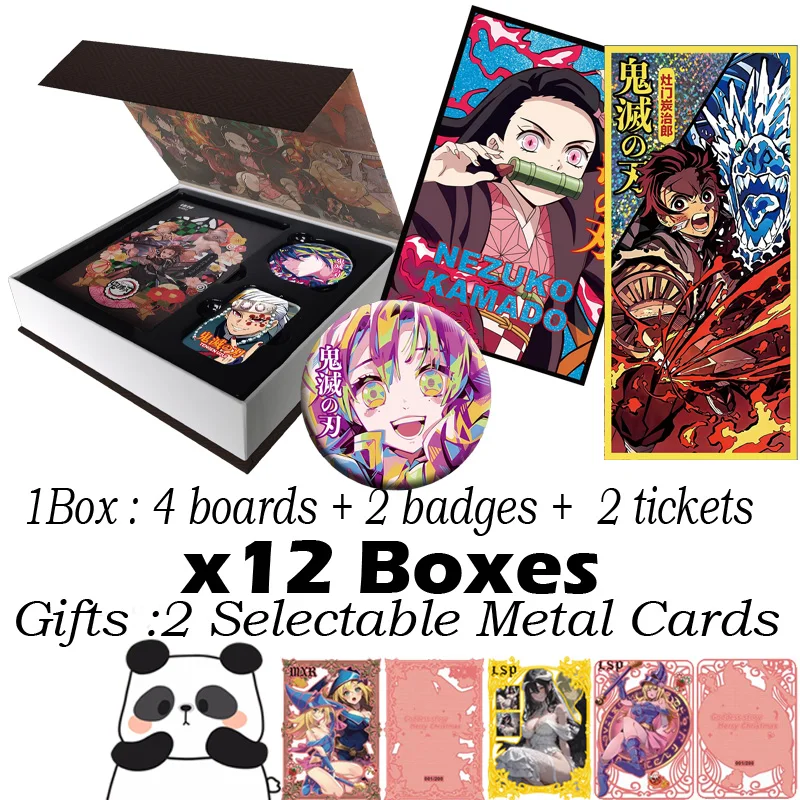 New Demon Slayer Collection Card Colored Paper Badges And Tickets Doujin Booster Boxes Hobby Anime Board Kids Toys Gifts