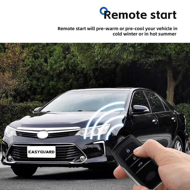 EASYGUARD Remote Starter Kit for Toyota Corolla/Hybrid RAV4 with oem push button ONLY Plug & Play 3X Lock to Remote Start/stop