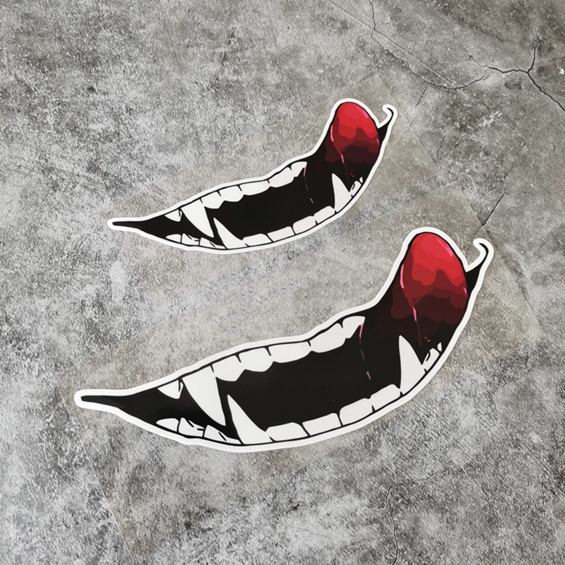 Car Styling Sticker Modified Auto Wheel Tail Body Window Tape Motorcycle Decals for Classic Hero Venom Teeth Mouth