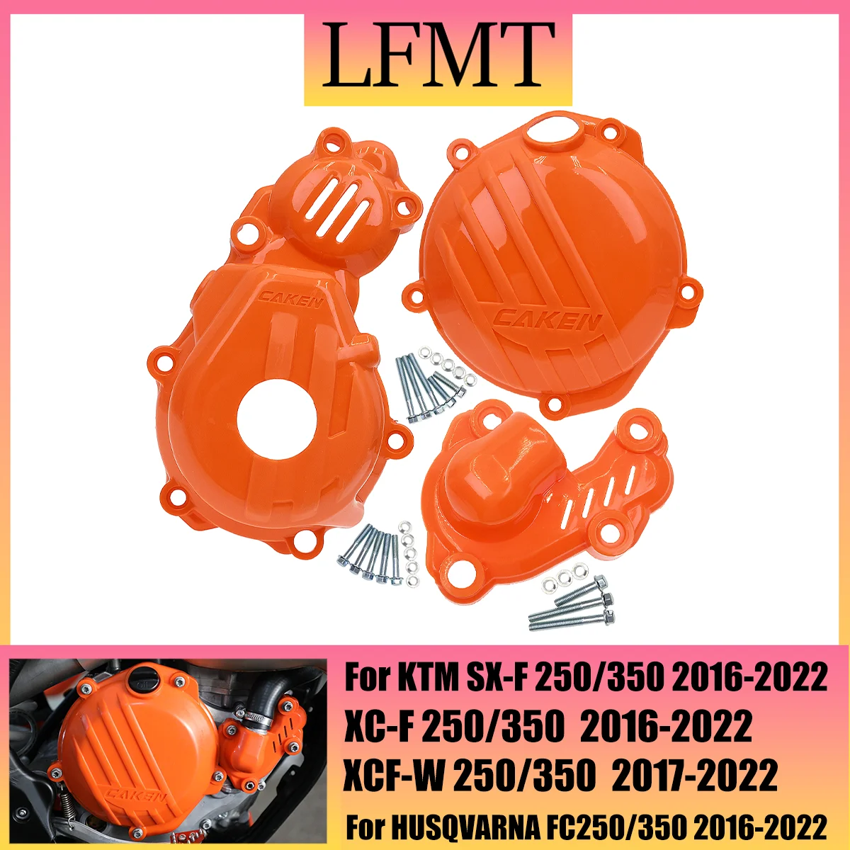 Cubierta de embrague de motocicleta, juego de protector de bomba de agua de motor Magneto para KTM SXF XCF 250 350 EDICIÓN DE FÁBRICA Husqvarna FC FE FX de 4 tiempos