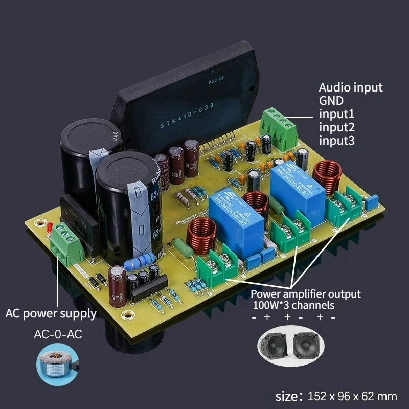 SOTAMIA STK410-030 طبقة سميكة مكبر كهربائي مجلس 100 واط 2.1 قناة مكبر للصوت HIFI حمى مكبرات صوت المنزل الصوت أمبير