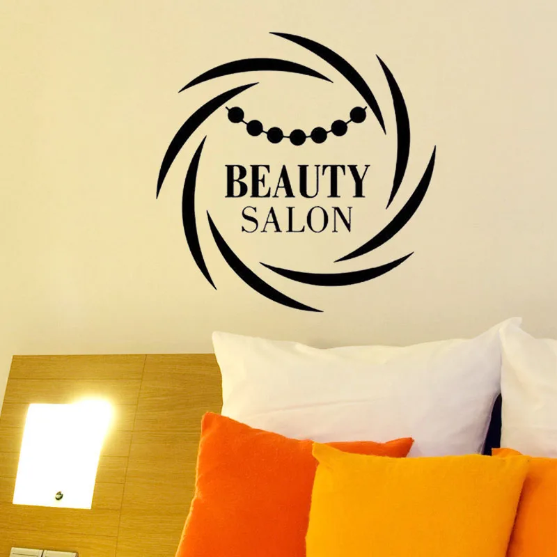 Creative Beauty Salon Walll Sticker Stripe Surrounding Pattern Wall Decals Spa Beauty Salon Decoration Window Door Murals