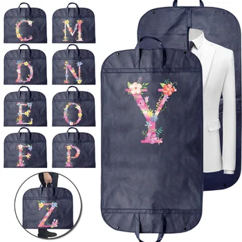 ジッパー付き衣類防塵カバー,ピンクの文字がプリントされた伸縮性のあるコンテナ,完全なカバー,収納バッグ