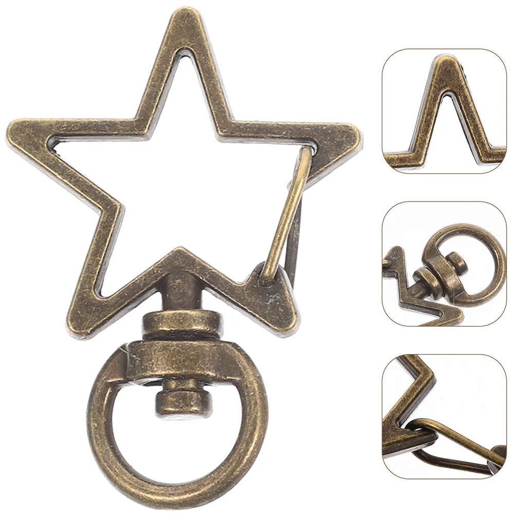 

15 шт., брелоки со звездами, оптом, винтажный стиль, металлические карабины для ключей «сделай сам», ремешок, вертлюги, зажимы, аксессуары, пряжки «сделай сам»