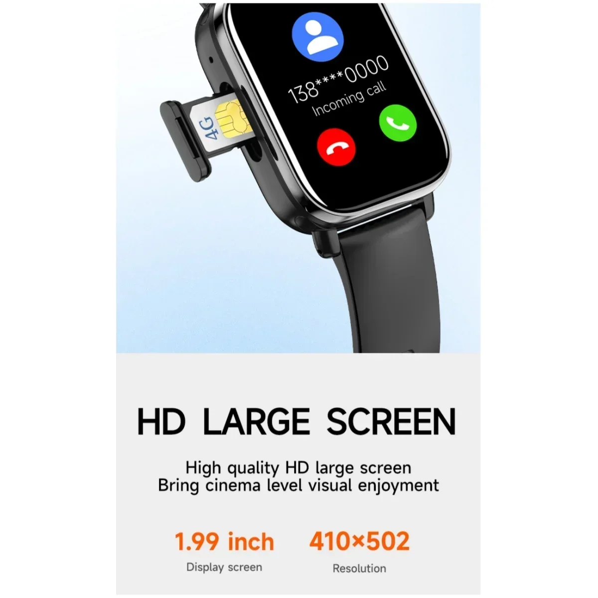 جديد I1 4G Android مكالمة فيديو ساعة ذكية بطاقة SIM 1.99 ''410*502 HD شاشة، GPS WIFI كاميرا مزدوجة، الأطفال والطلاب
