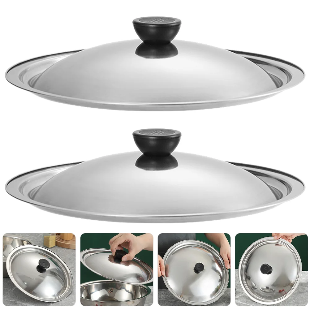 

Lids Pot Cover Skillet Pan Stainless Steel Cooking Utensils for Round Universal