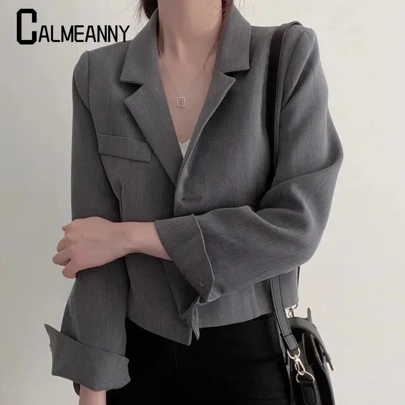 2023 autunno moda Blazer donna edizione coreana manica lunga abiti corti cappotti da ufficio causali top da lavoro femminile elegante Outwear