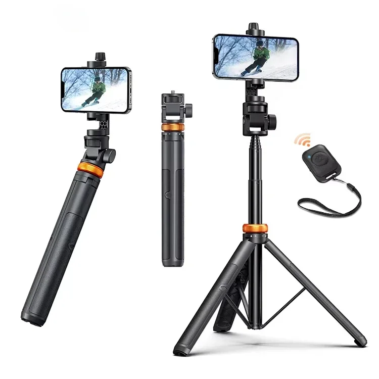 

2pcs Aluminum Mobile Stand Tripod Wireless Selfie Stick with Shutter Bluetooth for Youtube Self Portrait Shooting