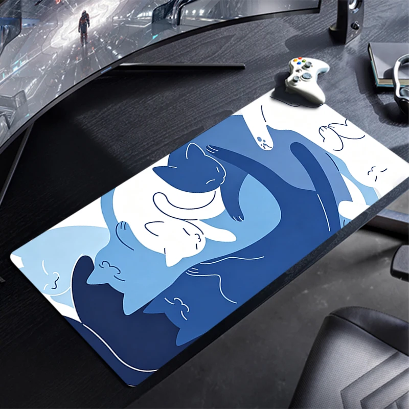 Mouse Pad Abstract Anime Cat Notbook Gamer Large Keyboard NonSlip Rubber Computer Carpet Desk Mat PC Gamer 90x40 MousePad