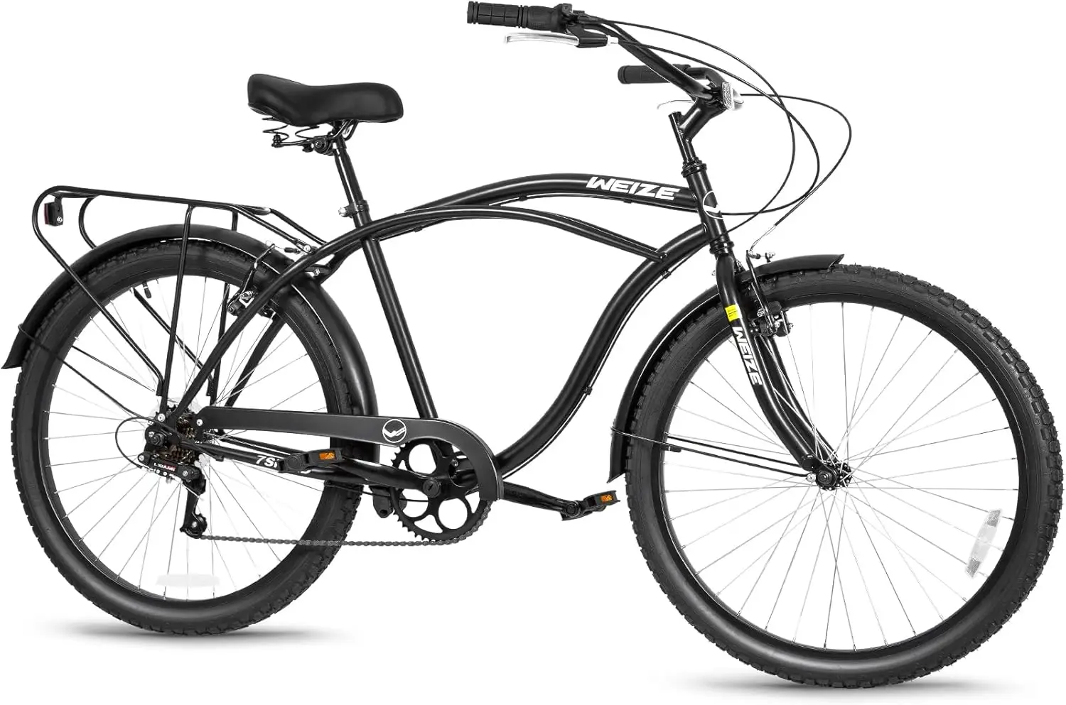 Beach Cruiser Bike, 26 inch Commuter Bicycle for Adult Men and Women, 7-Speed/High-Carbon Steel/Front & Rear Fenders, Comfortabl