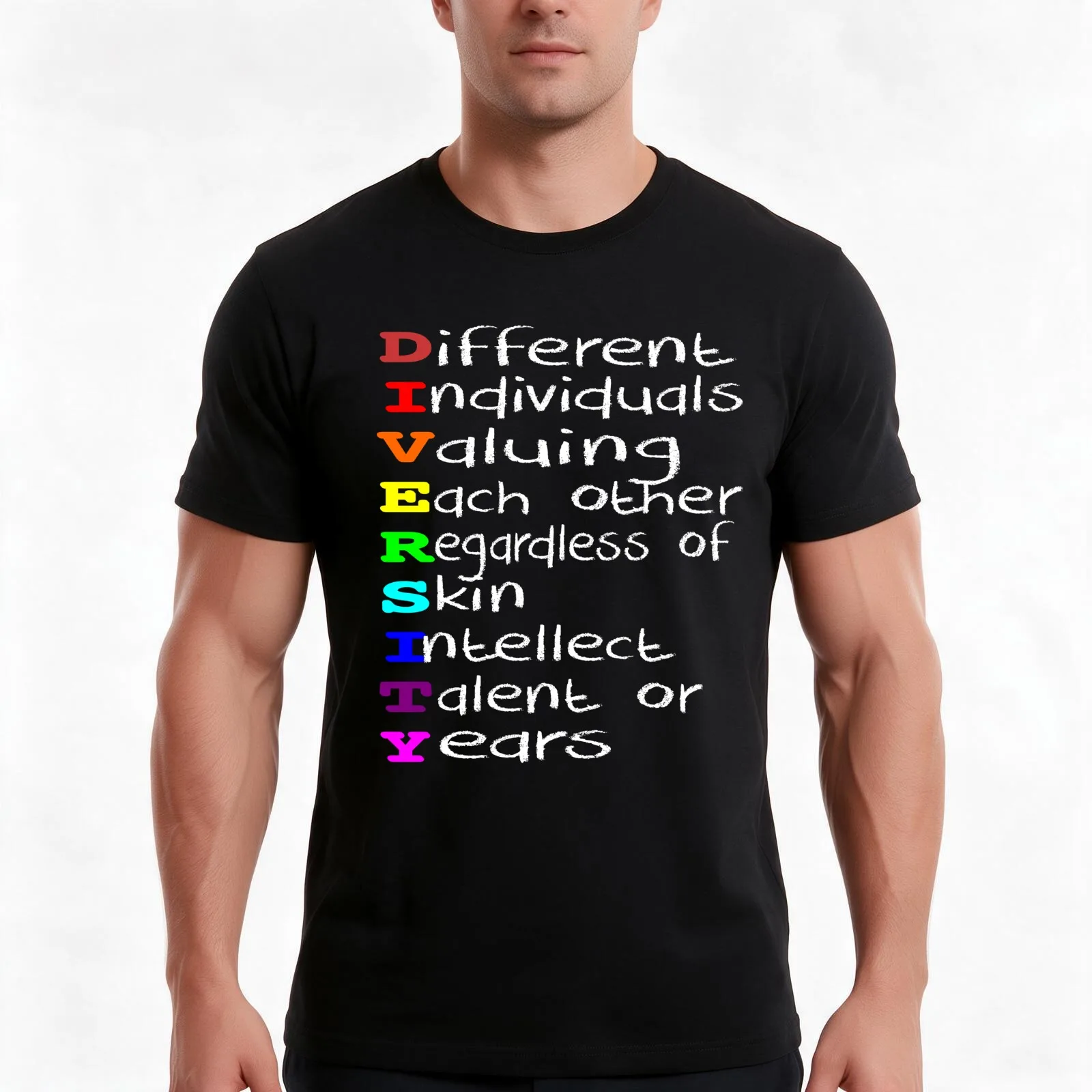 Diversity And It's Benefits - Value Everyone's Uniqueness T-Shirt Summer Casual Cotton Tee Oversized Streetwear Tops