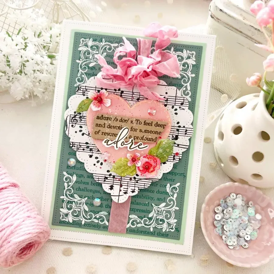 New 2026 Valentine's Reflections: Joshua Heart Sentiments: Definitions of Love Stamp Die Stencils DIY Scrapbooking Wedding Card