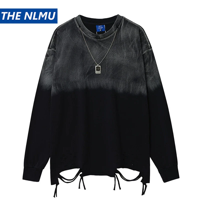

Ripped Holes Sleeve T Shirts Streetwear 2025 Vintage Distressed Destroyed T-Shirt Y2K Harajuku Punk Gothic Loose Tops