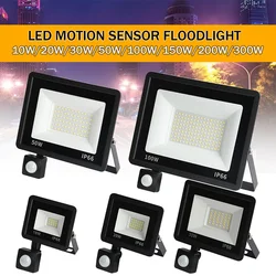 Led Floodlight 50W 100W AC220V Reflector Flood Light Waterproof Ip66 Garden Spotlight Pir Motion Sensor Wall Outdoor Lighting